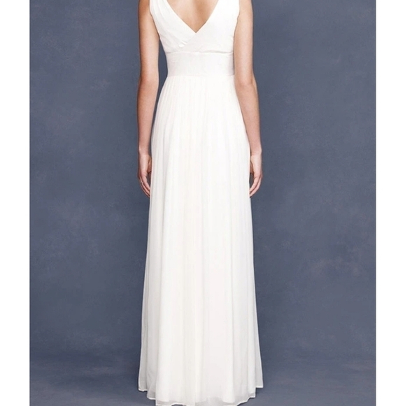 J. Crew Sophia Black V-neck Size 12L Wedding Gown NWT - Picture 5 of 7